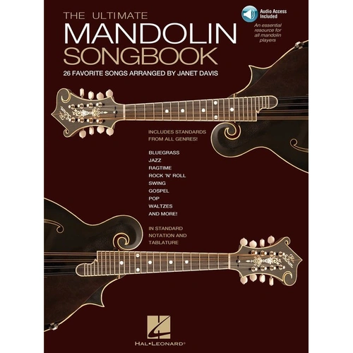 Ultimate Mandolin Songbook by Janet Davis - 248 Pages, Multiple Versions of 26 Popular Songs, Audio Access for Download/Streaming