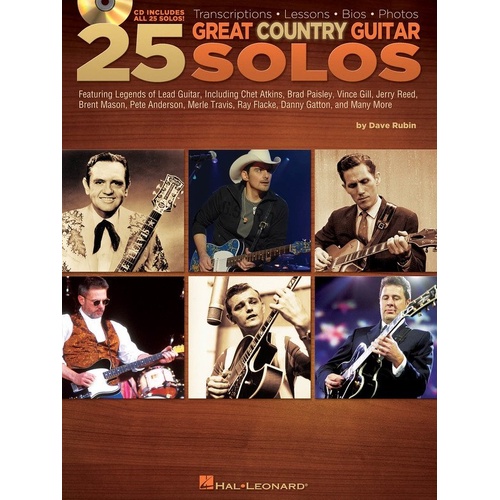 25 Great Country Guitar Solos Book/CD
