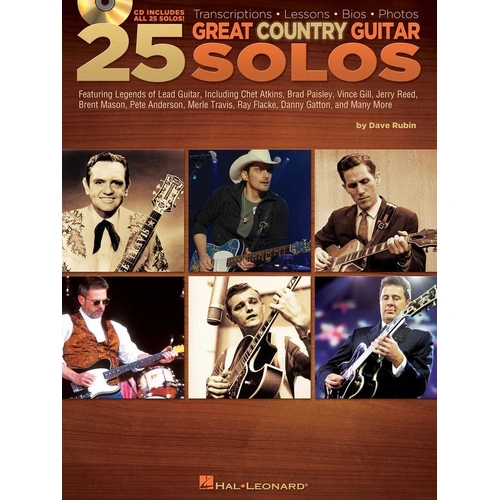 25 Great Country Guitar Solos Book/CD by Hal Leonard