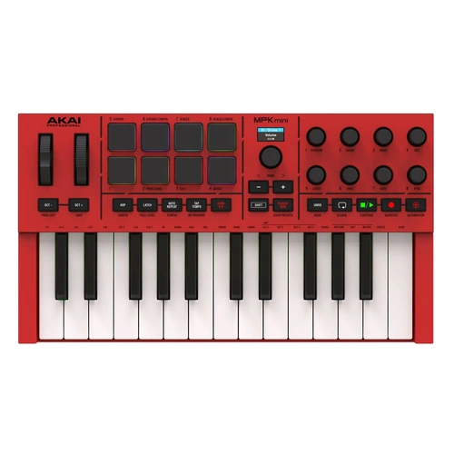 Akai Pro MPK Mini IV Portable USB MIDI Keyboard Controller - Red