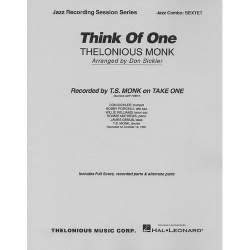 Think Of One Sextet 3 Horns Rhythm Sfm4-5 (Music Score/Parts)