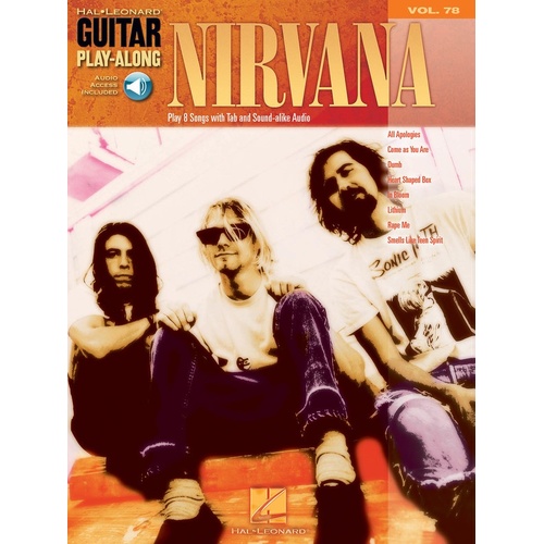 Nirvana Guitar Play Along Book/CD V78 (Softcover Book/CD)