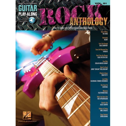 Rock Anthology Guitar Play-Along V81 BK/OLA by Hal Leonard
