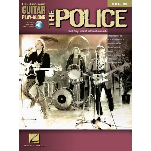 The Police Guitar Play-Along V85 BK/OLA - 8 Songs with TAB, Lyrics & Chords, Includes Online Audio Access, 48 Pages, Hal Leonard Series