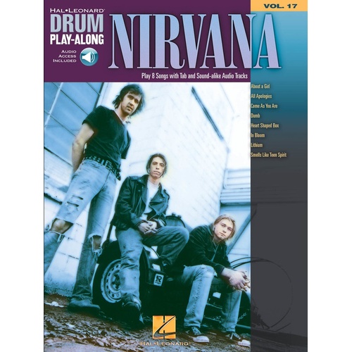 Nirvana Drum Play Along Book/CD V17 (Softcover Book/CD)