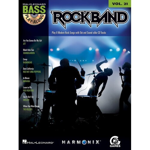 Rock Band Bass Play Along Book/CD V21 (Softcover Book/CD)