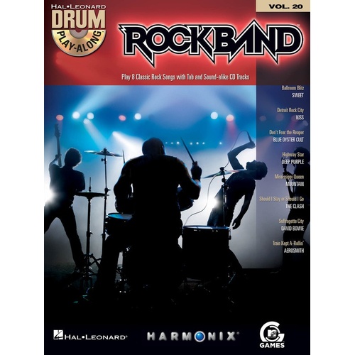Rock Band Drum Play Along Book/CD V20 (Softcover Book/CD)