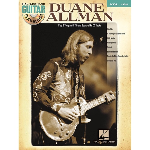 Duane Allman Guitar Play Along Book/CD V104 (Softcover Book/CD)