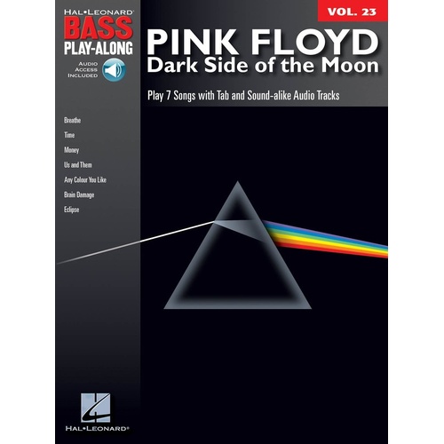 Dark Side Of The Moon Bass Playalong V23 Book/Online Audio (Softcover Book/Onlin
