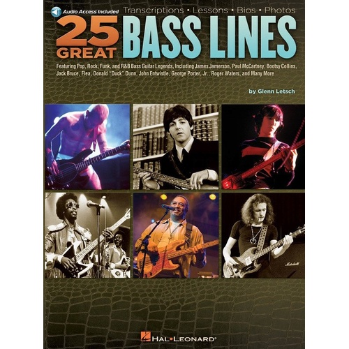 25 Great Bass Lines Book with Audio Access