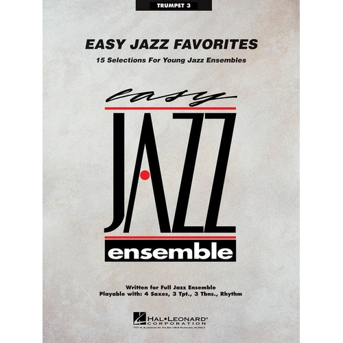 Easy Jazz Favorites Trumpet 3 - 15 Arrangements for Jazz Ensemble, Hal Leonard, 32 Pages