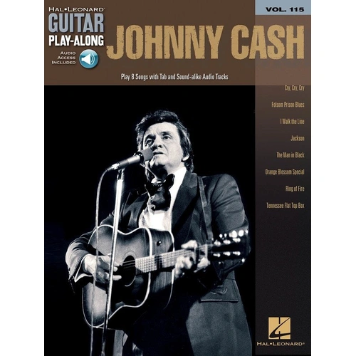 Johnny Cash Guitar Play-Along V115 BK/OLA - Hal Leonard, 48 Pages, TAB with Lyrics & Chords, Includes 8 Songs, Online Audio Access