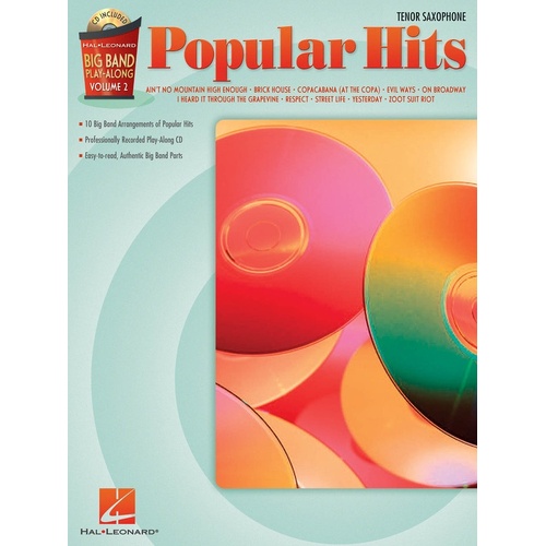Big Band Play Along V2 Pop Hits Book/CD Tenor Saxophone (Softcover Book/CD)