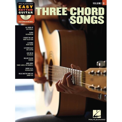 Three Chord Songs Easy Rhythm Guitar Book/CD V13 (Softcover Book/CD)