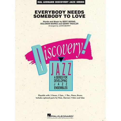 Everybody Needs Somebody to Love - Jazz Ensemble - Hal Leonard - Discovery Jazz Series