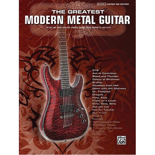 Greatest Modern Metal Guitar GTR TAB by Hal Leonard - 248 Pages, Guitar Recorded Version