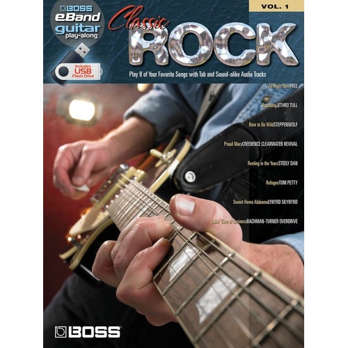 Classic Rock eBand Guitar Play-Along V1 BK USB - 8 Songs, 72 Pages, Hal Leonard