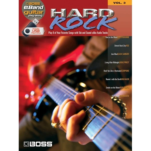 Hard Rock Eband Guitar Play Along V3 BK USB GTR - 8 Songs, Guitar TAB, 72 Pages, Hal Leonard