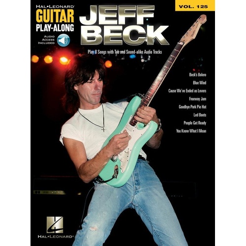 Jeff Beck Guitar Play-Along V125 BK/OLA - 8 Songs, Guitar TAB with Lyrics & Chords, Audio Access Online, 64 Pages, Hal Leonard