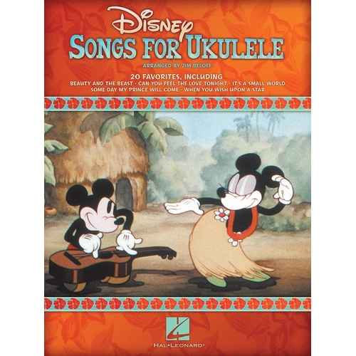 Disney Songs for Ukulele Songbook by Hal Leonard, 48 Pages, Includes Classics like Beauty and the Beast and When You Wish Upon a Star
