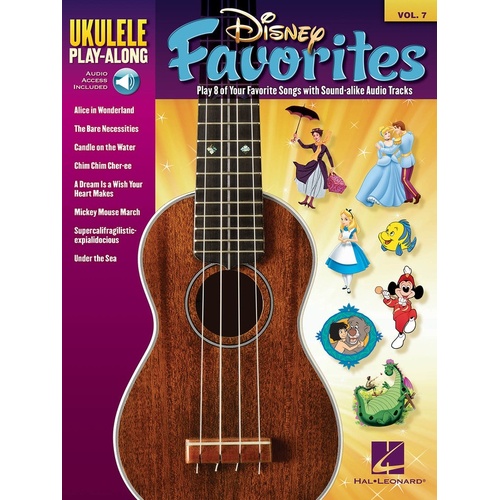 Disney Favorites Ukulele Play Along Book/Online Audio V7 