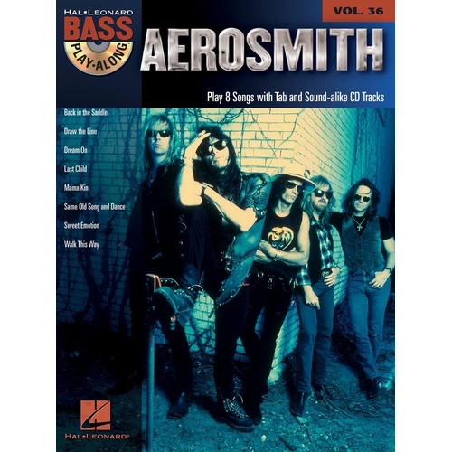 Aerosmith Bass Play-Along V36 BK/CD - 72 Pages with TAB, Lyrics & Chords, Includes CD with Backing Tracks
