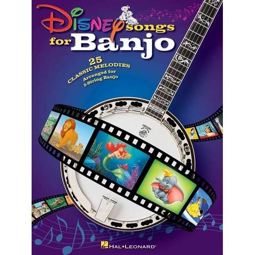 Disney Songs for 5-String Banjo - 25 Favorites Arranged by Hal Leonard, 88 Pages