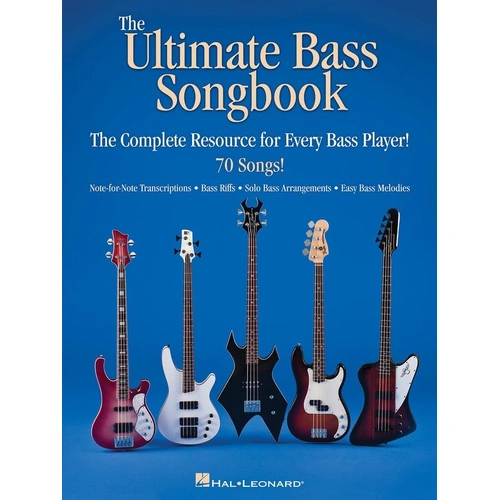 Ultimate Bass Songbook - 70 Arrangements for Guitar, Bass TAB, 224 Pages, Includes Top Hits like Hallelujah, Sweet Child O' Mine, and More