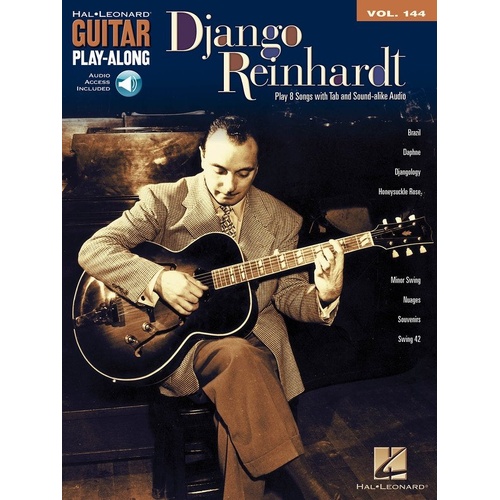 Django Reinhardt Guitar Play-Along V144 BK/OLA with Audio CD, TAB, Lyrics & Chords, 56 Pages, Hal Leonard Series