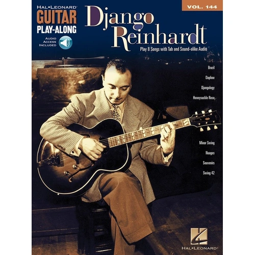 Django Reinhardt Guitar Play-Along V144 BK/OLA - Hal Leonard, 56 Pages, TAB with Lyrics & Chords, Includes Audio CD, 8 Songs