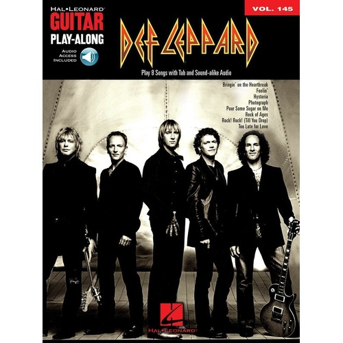 Def Leppard Guitar Play-Along Book/CD V145 - 8 Songs, TAB, Lyrics & Chords