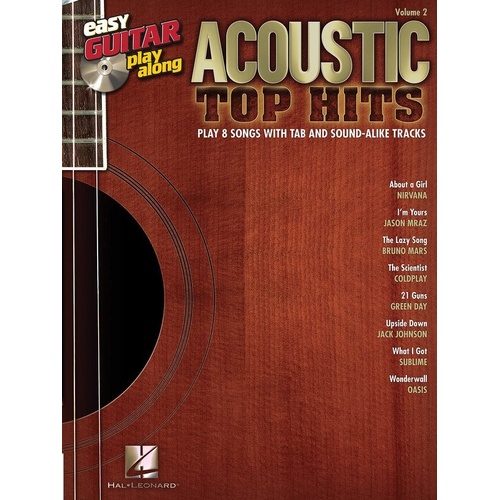 Acoustic Top Hits Easy Guitar Play-Along Book/CD Volume 2