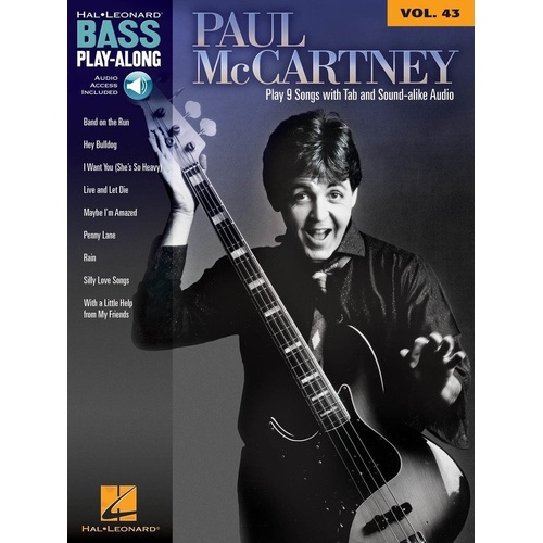 Paul McCartney Bass Play-Along V43 BK/OLA - Includes Online Audio, Standard Notation & TAB, 48 Pages, Hal Leonard
