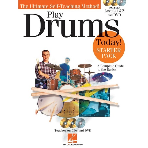 Play Drums Today Starter Pack BK/CD/DVD with Instructional Guide, 2 CDs, and DVD