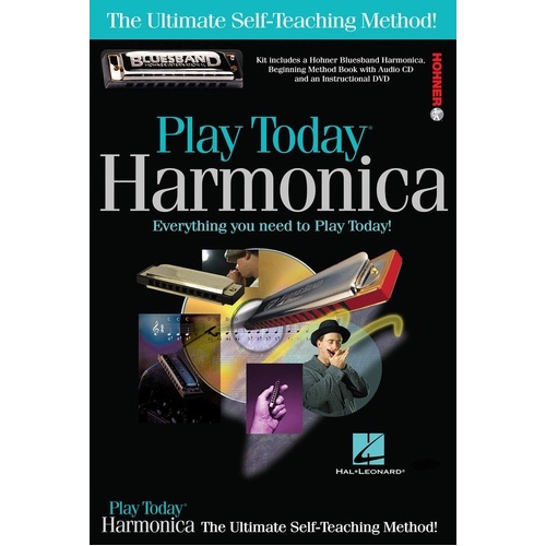 Play Harmonica Today Complete Kit with Hohner Bluesband Harmonica, Method Book, CD & DVD