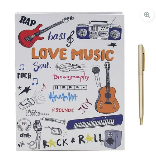Love Music Stationery Set with Notebook and Pen