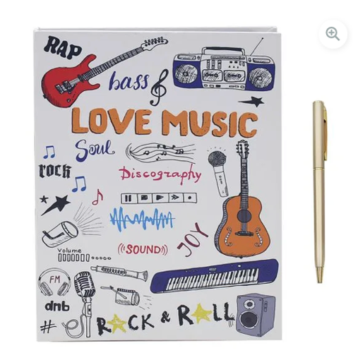 Love Music Stationery Set with Notebook and Pen