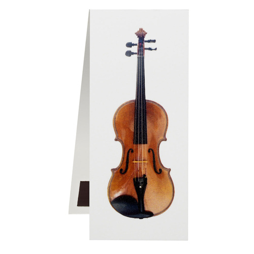Magnetic Bookmark White with Violin, 10.5 x 4.4cm