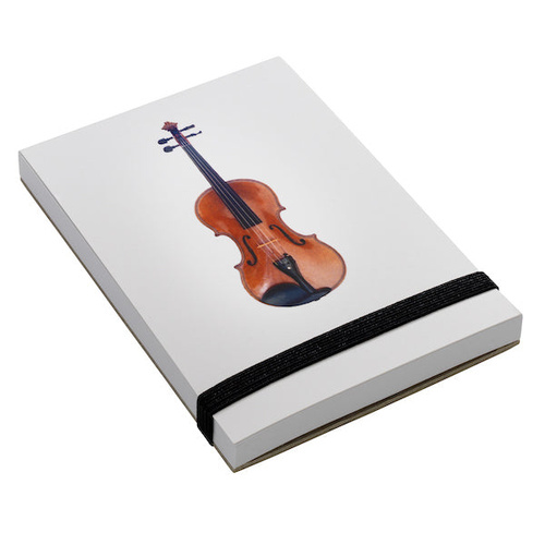 White Violin Notepad 10.5cm x 7.5cm
