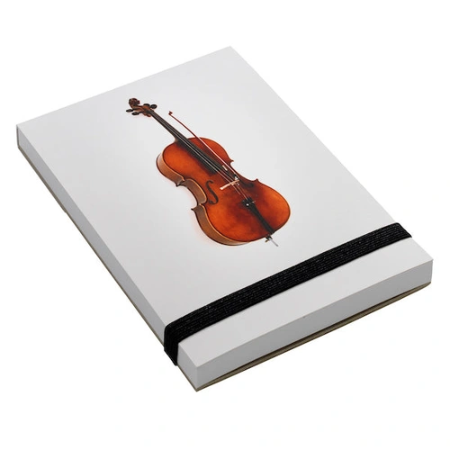 White Cello Notepad for Music Lovers 10.5cm x 7.5cm