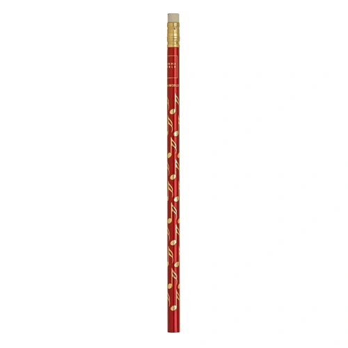 Red Music Pencil with Gold Semiquavers