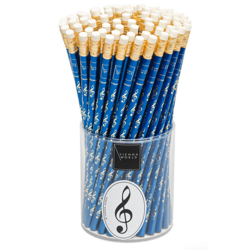 Blue HB Pencil with Gold Treble Clefs