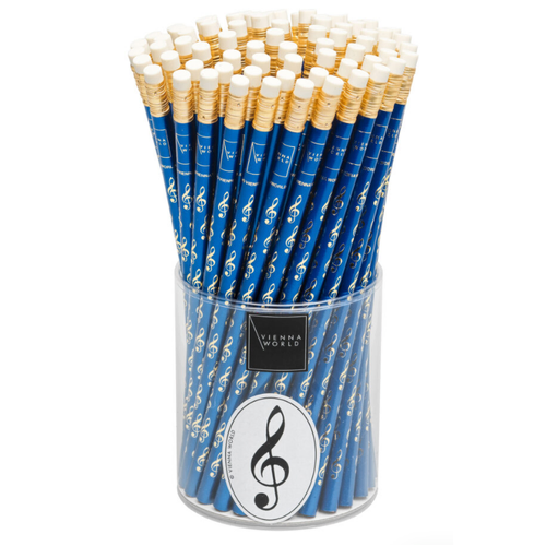 Blue HB Pencil with Gold Treble Clefs