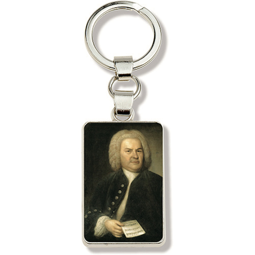 Silver Keyring with J.S. Bach Image