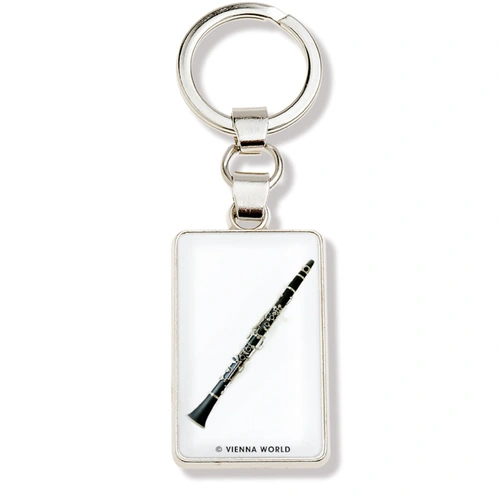 Clarinet Metal Keyring with White Background