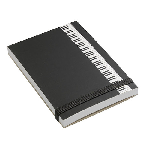 Black Notepad with White Keyboard, 7.3 x 10.4cm, 90 Sheets