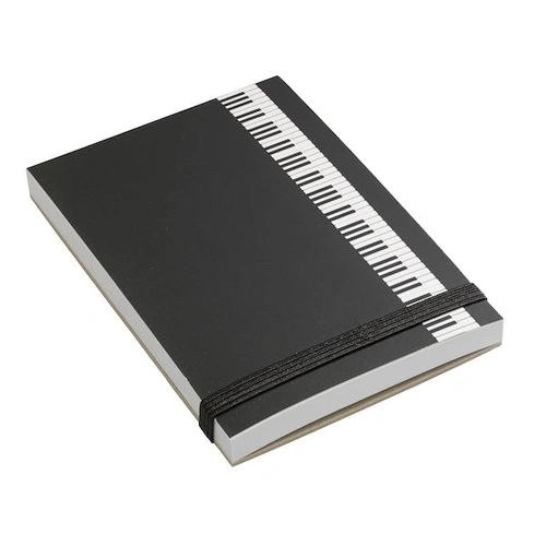 Black Notepad with White Keyboard - 7.3 x 10.4cm, 90 Sheets