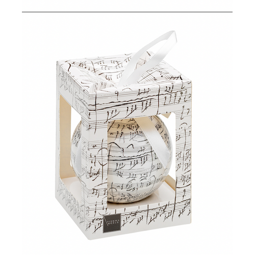Christmas Decoration White Ball with Beethoven Manuscript