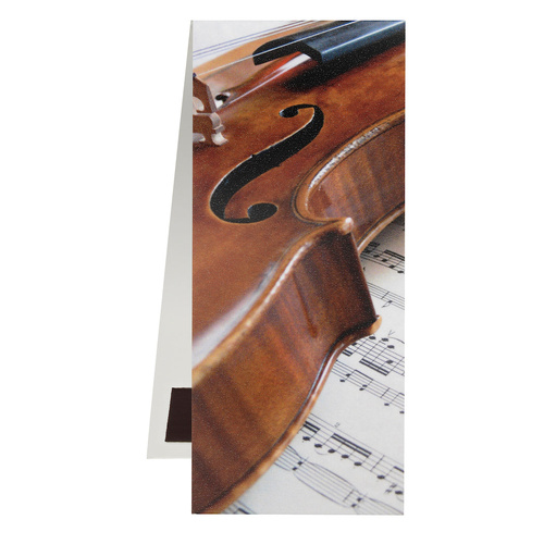 Magnetic Violin Bookmark with Manuscript, 10.5 x 4.4cm