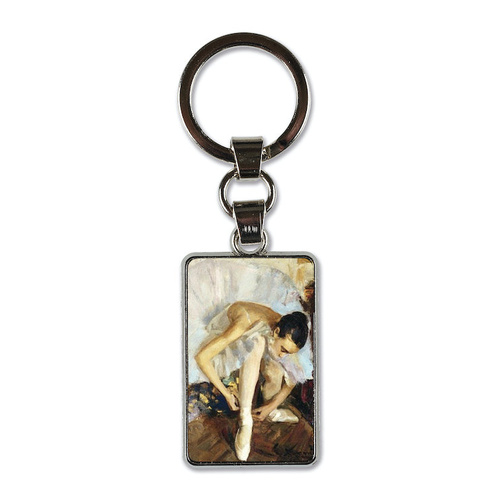 Ballet Keyring Ballerina Tying Shoes 3 x 4.5cm